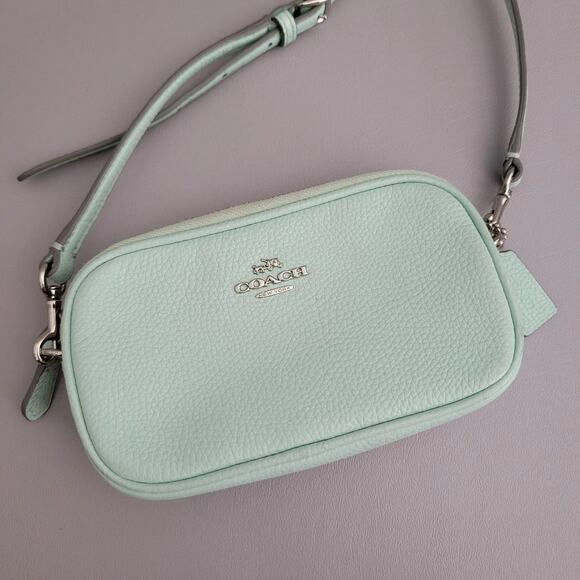 Coach Jes Tiffany Blue crossbody Double Zip Mini - Picture 1 of 15